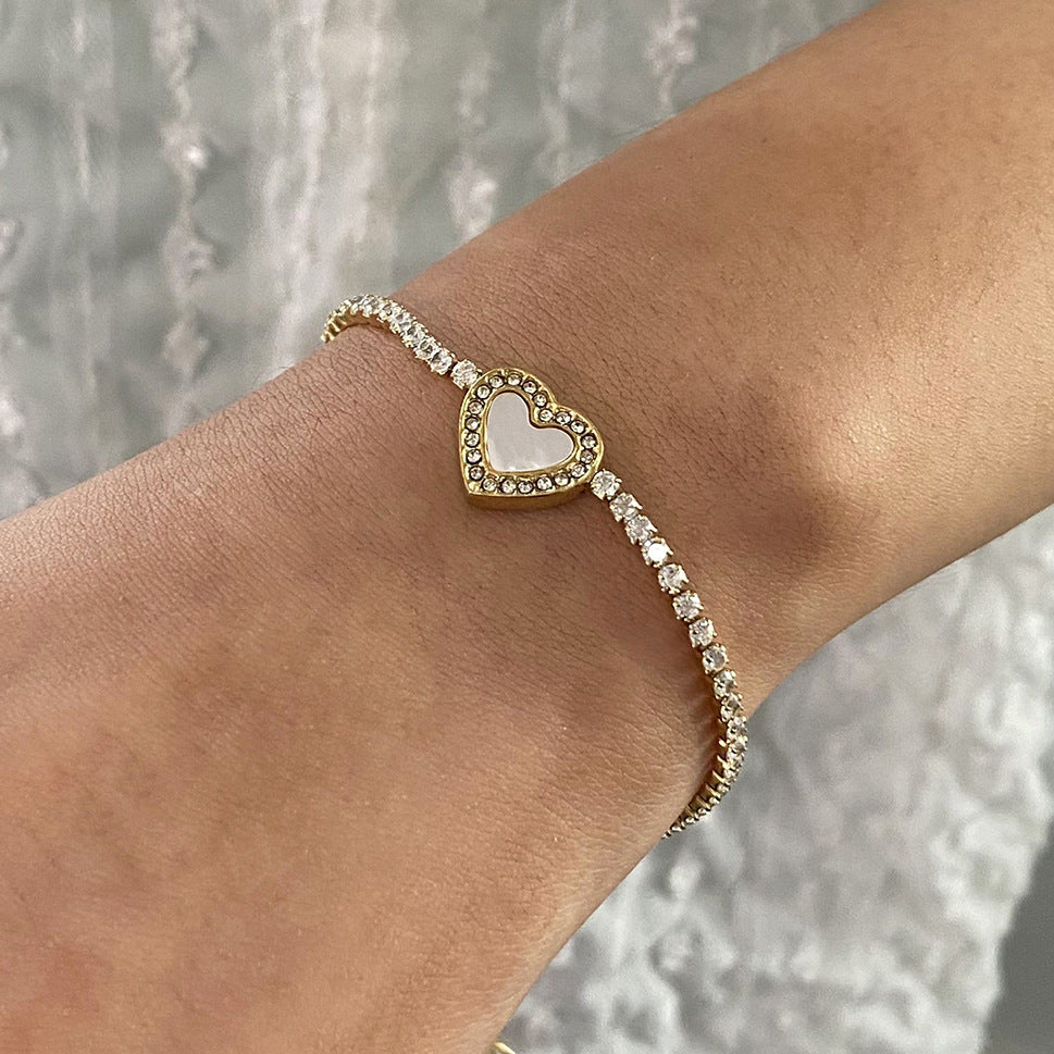 Crystalmark Diamond Heart Tennis Bracelet | Cameron