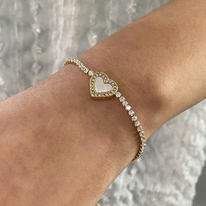Crystalmark Diamond Heart Tennis Bracelet | Cameron