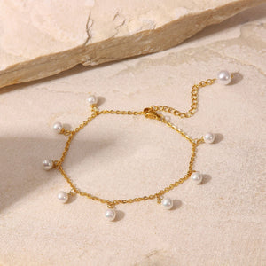 Fiji Pearl Anklet | Gold