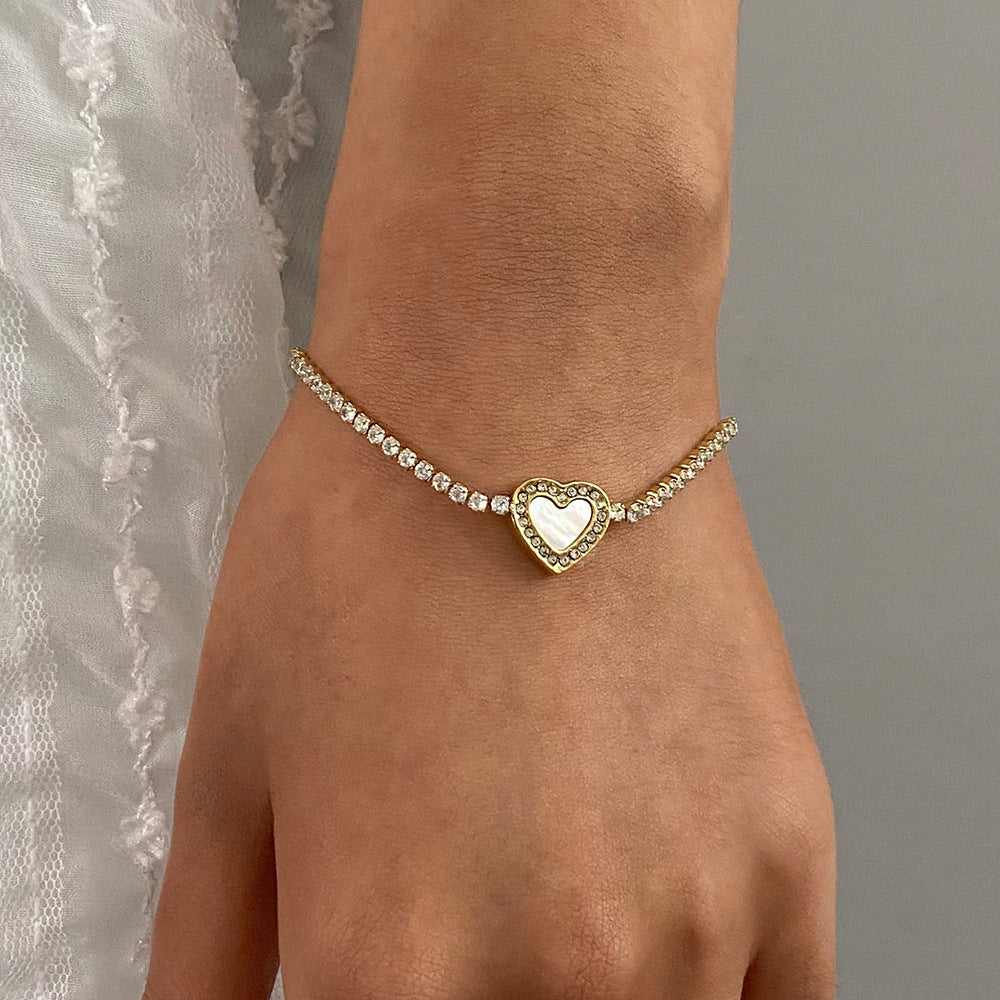 Crystalmark Diamond Heart Tennis Bracelet | Cameron