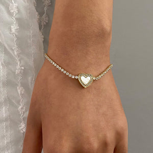 Crystalmark Diamond Heart Tennis Bracelet | Cameron