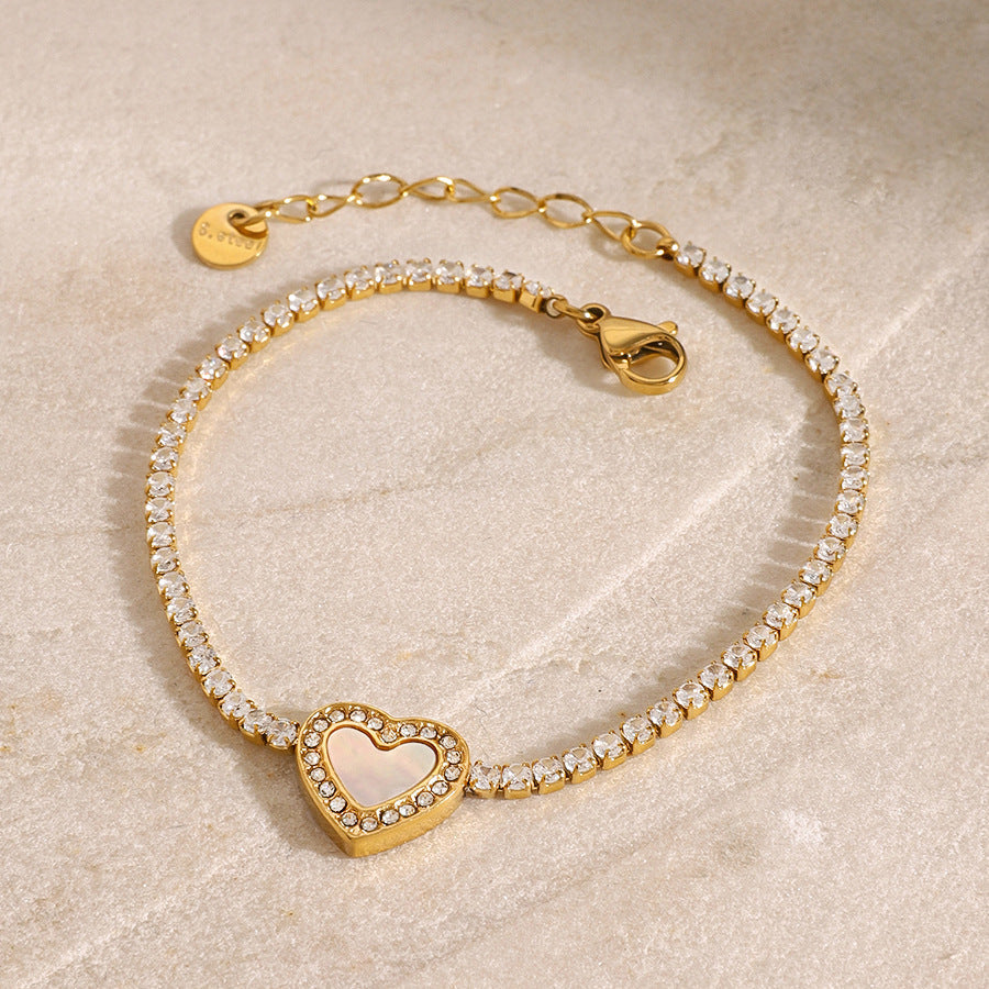 Crystalmark Diamond Heart Tennis Bracelet | Cameron